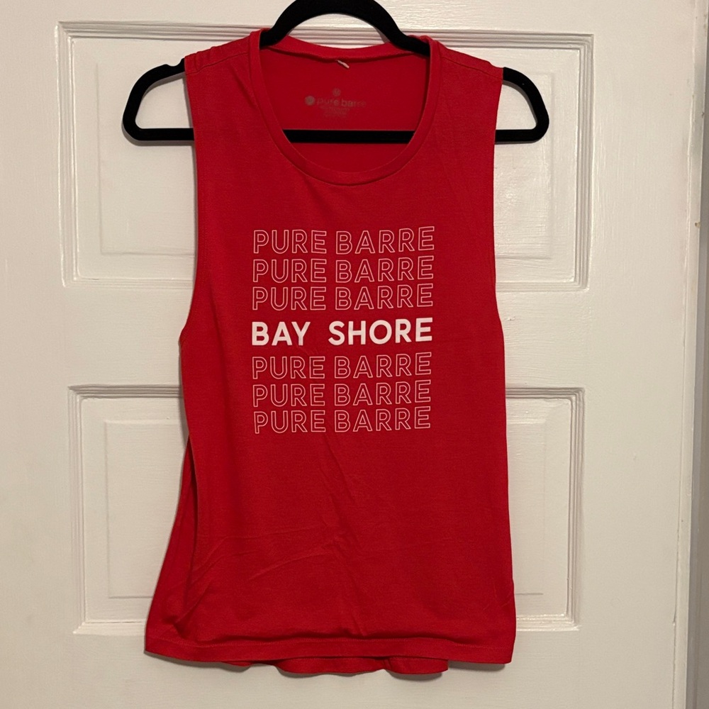 Pure Barre Bay Shore Red Muscle Tee